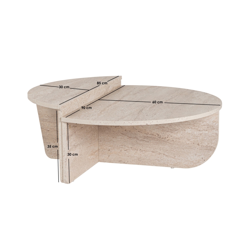 SET 2x Koffie Tafel ORION beige