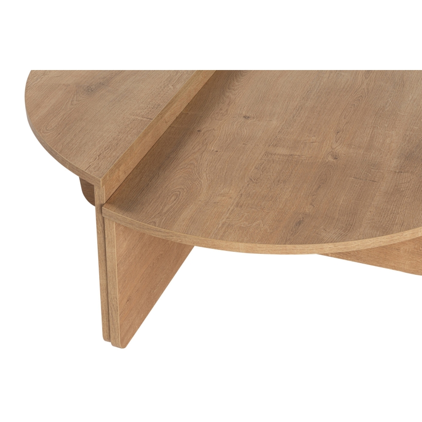 SET 2x Koffie Tafel ORION eiken