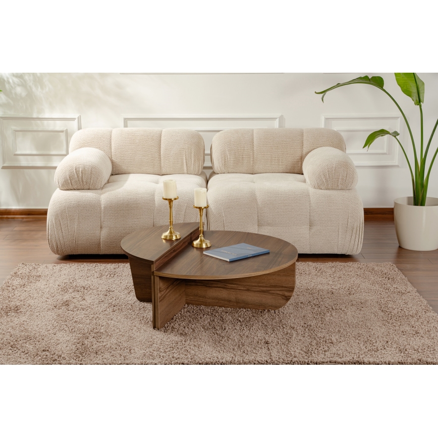 SET 2x Koffie Tafel ORION walnoot