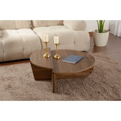 SET 2x Koffie Tafel ORION walnoot