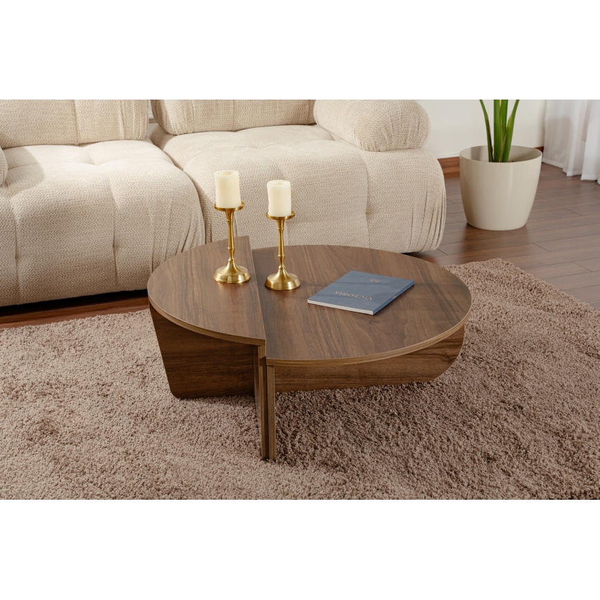 SET 2x Koffie Tafel ORION walnoot