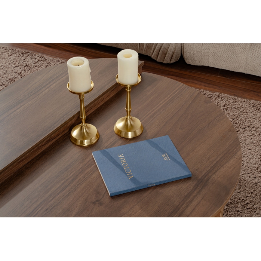 SET 2x Koffie Tafel ORION walnoot