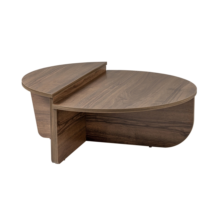 SET 2x Koffie Tafel ORION walnoot