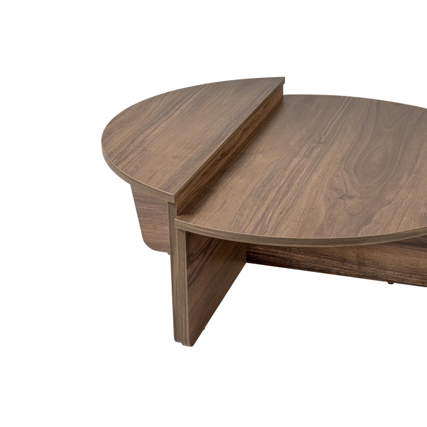 SET 2x Koffie Tafel ORION walnoot