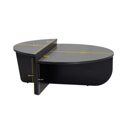 SET 2x Koffie Tafel ORION zwart