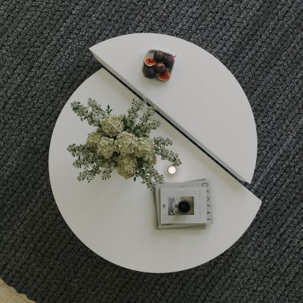 SET 2x Koffie Tafel PODIUM wit