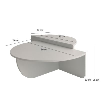 SET 2x Koffie Tafel PODIUM wit