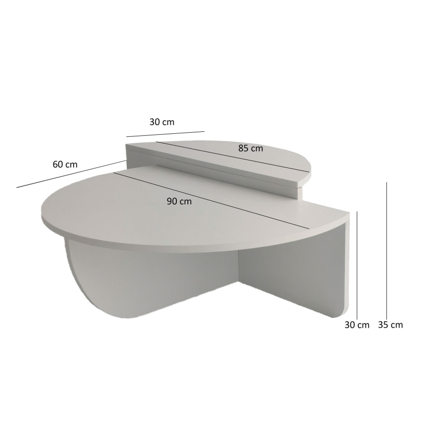 SET 2x Koffie Tafel PODIUM wit