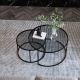 SET 2x Koffie Tafel TOKYO diameter 42/60 cm zwart