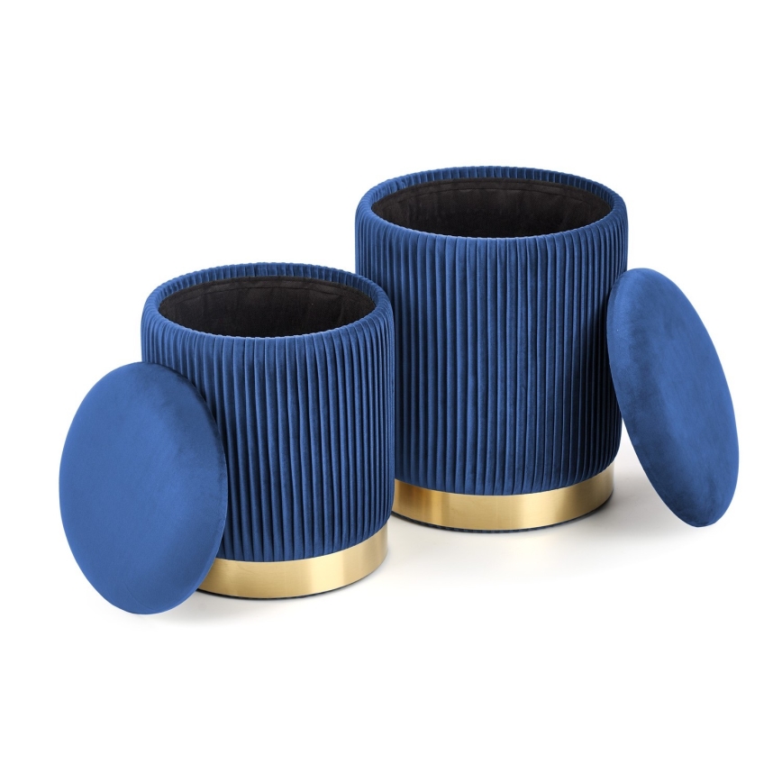 SET 2x Krukje MONTY diameter 36/66 cm blauw/goud