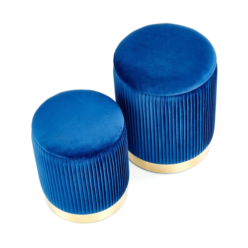 SET 2x Krukje MONTY diameter 36/66 cm blauw/goud