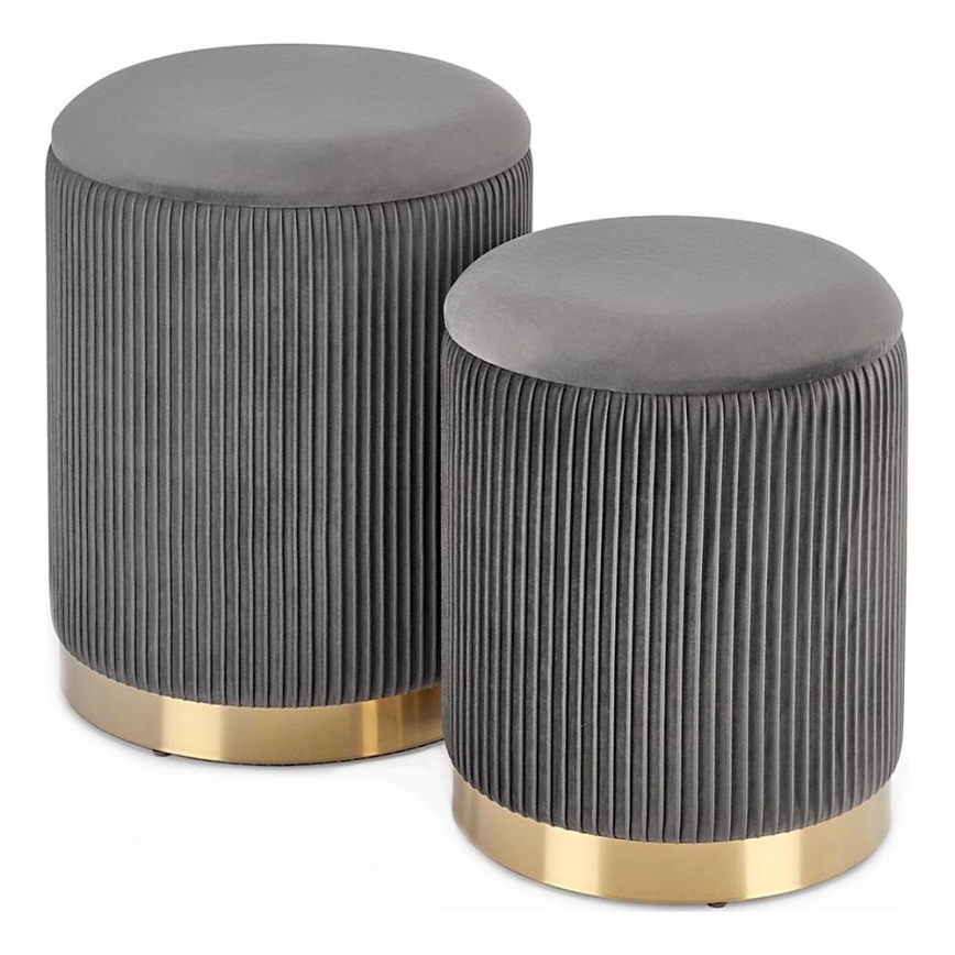 SET 2x Krukje MONTY diameter 36/66 cm grijs/goud