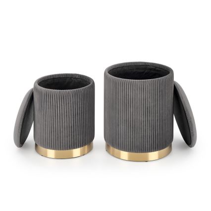 SET 2x Krukje MONTY diameter 36/66 cm grijs/goud