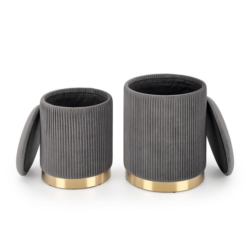 SET 2x Krukje MONTY diameter 36/66 cm grijs/goud