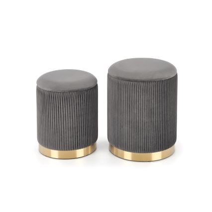 SET 2x Krukje MONTY diameter 36/66 cm grijs/goud