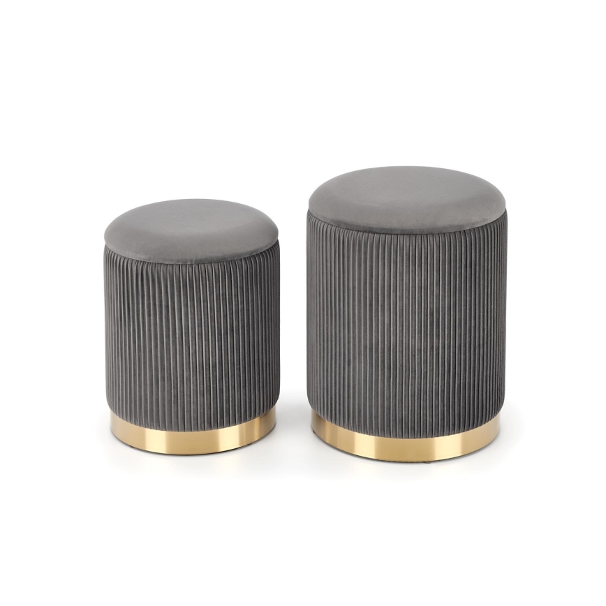 SET 2x Krukje MONTY diameter 36/66 cm grijs/goud