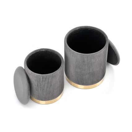 SET 2x Krukje MONTY diameter 36/66 cm grijs/goud