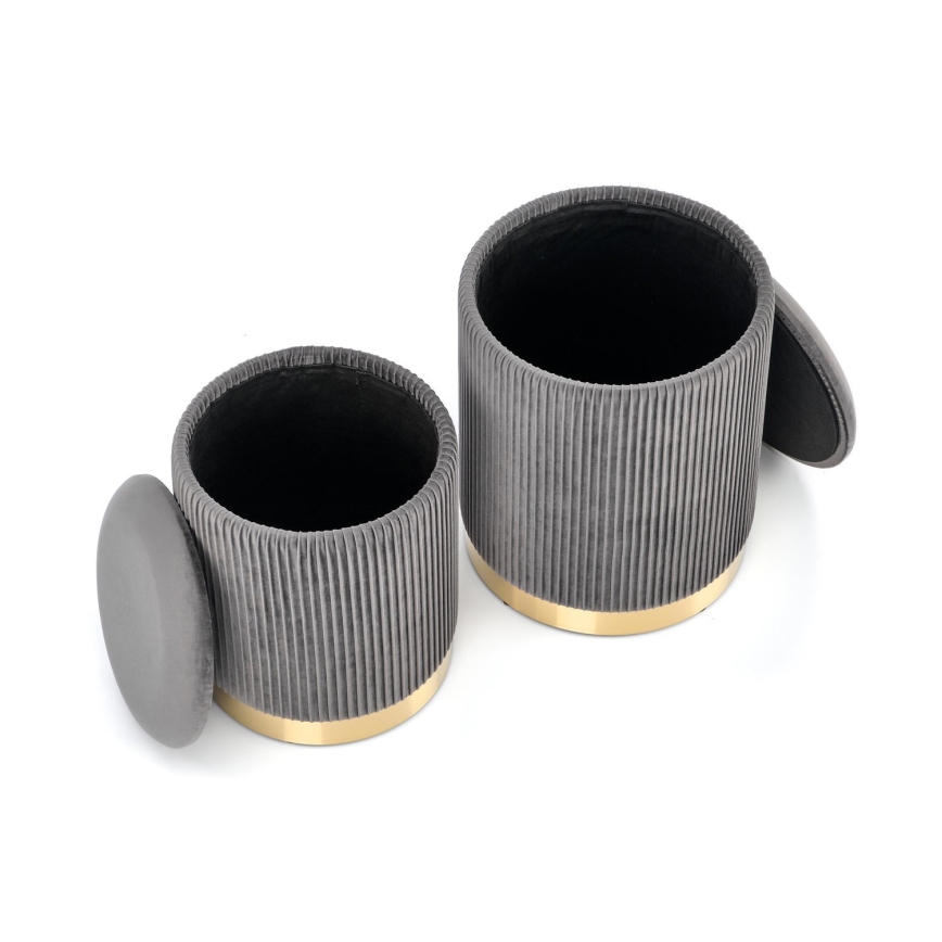 SET 2x Krukje MONTY diameter 36/66 cm grijs/goud