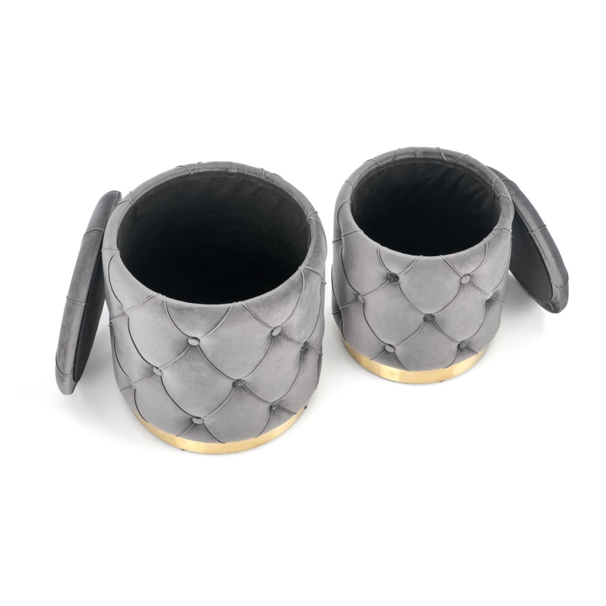 SET 2x Krukje POLLY diameter 40/44 cm grijs/goud
