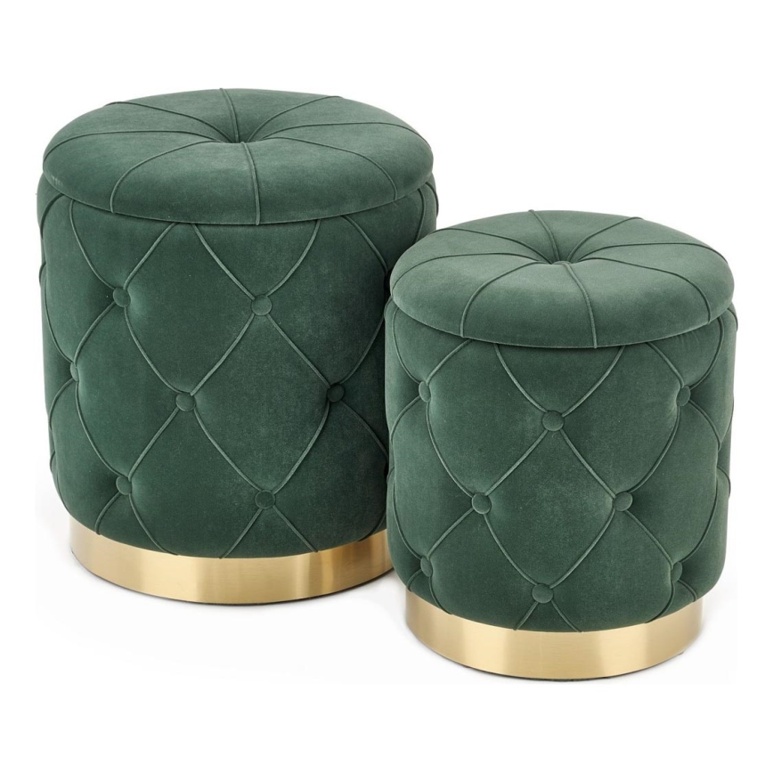 SET 2x Krukje POLLY diameter 40/44 cm groen/goud
