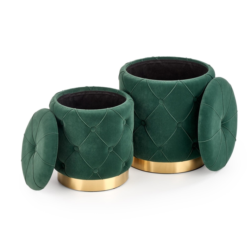 SET 2x Krukje POLLY diameter 40/44 cm groen/goud
