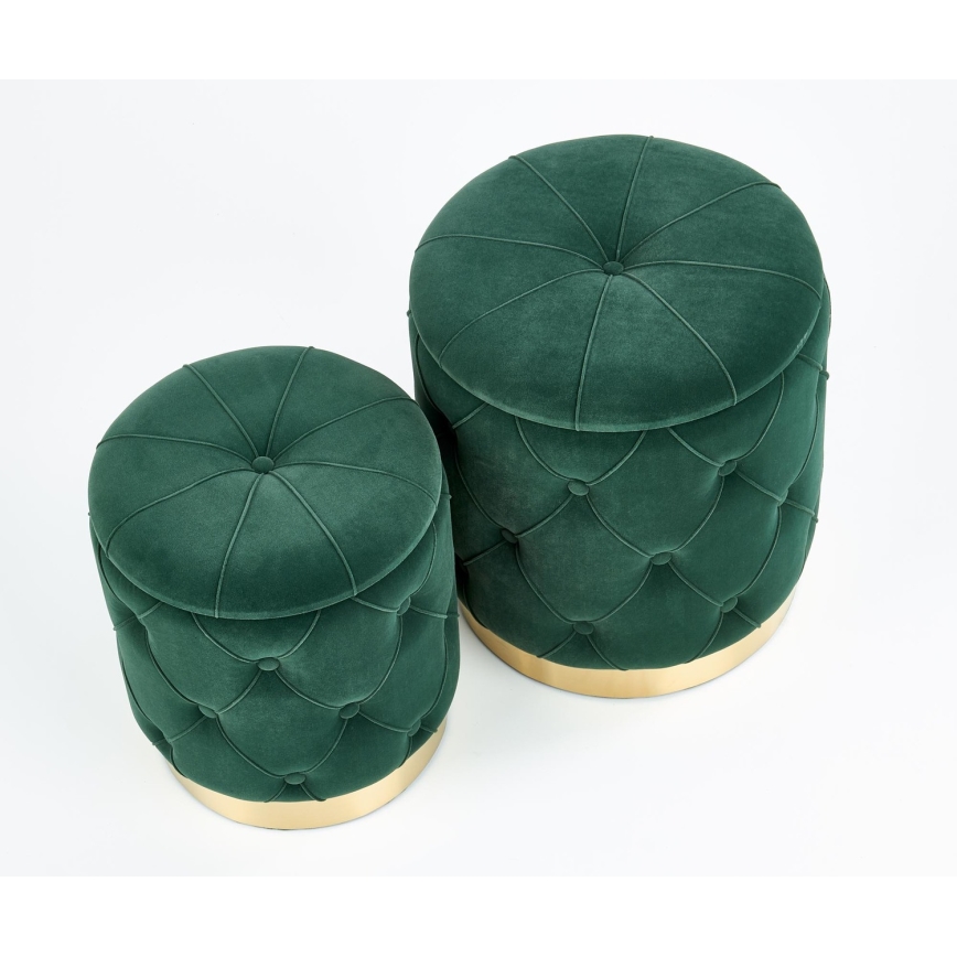 SET 2x Krukje POLLY diameter 40/44 cm groen/goud