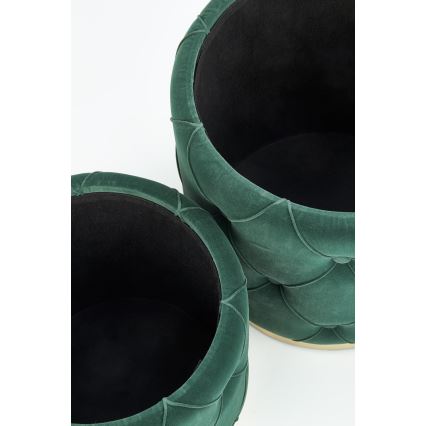 SET 2x Krukje POLLY diameter 40/44 cm groen/goud