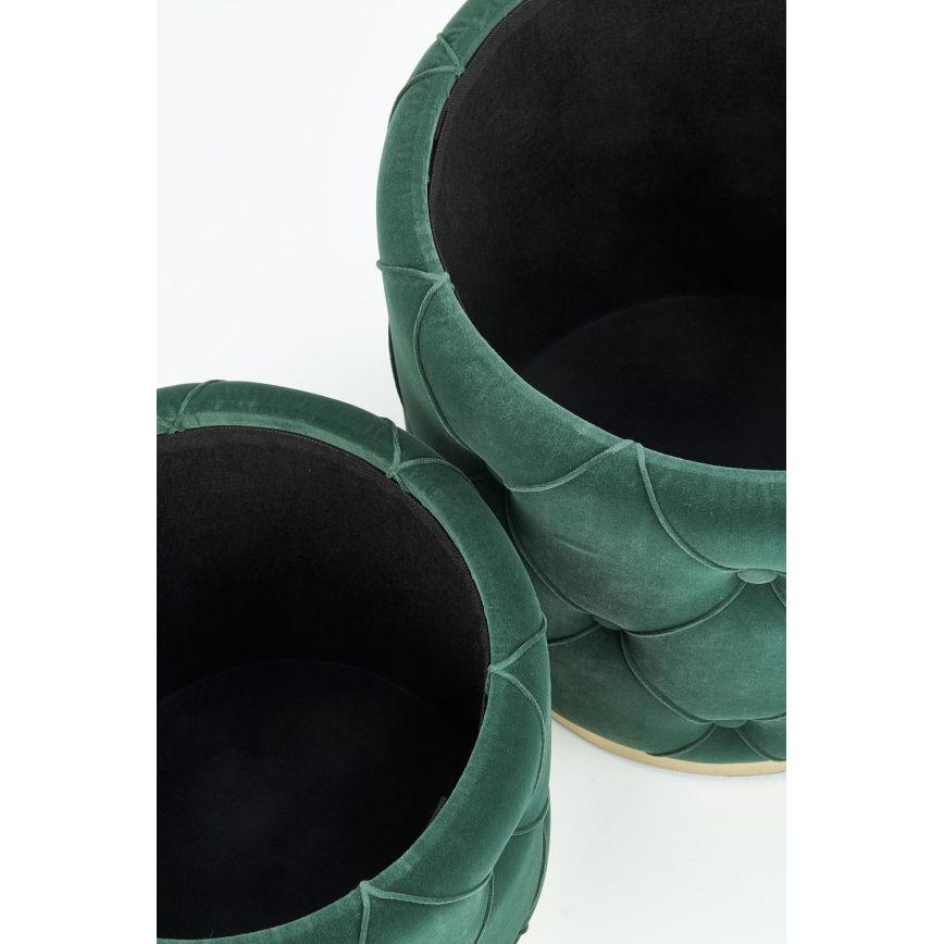SET 2x Krukje POLLY diameter 40/44 cm groen/goud