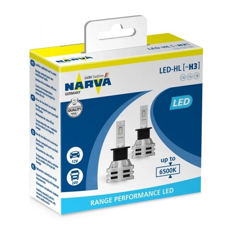 SET 2x LED Autolamp H3 PK22s/19W/12V 6500K - Narva 18058RPNVAX2