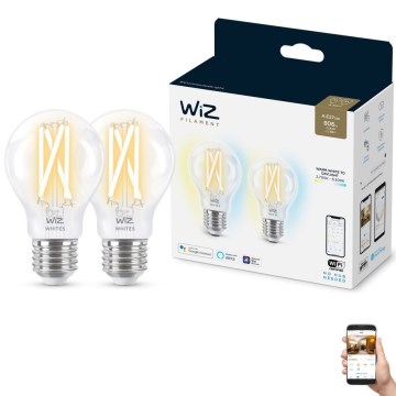 SET 2x LED Dimbare lamp VINTAGE FILAMENT A60 E27/6.7W/230V 2700-6500K CRI 90 Wi-Fi - WiZ