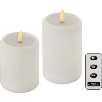 SET 2x LED-kaarsen LED/4xAA + afstandsbediening