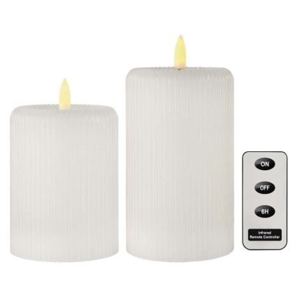 SET 2x LED-kaarsen LED/4xAA + afstandsbediening