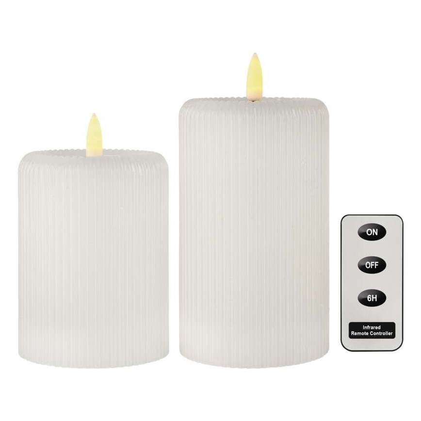 SET 2x LED-kaarsen LED/4xAA + afstandsbediening