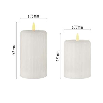 SET 2x LED-kaarsen LED/4xAA + afstandsbediening