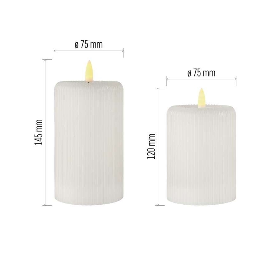 SET 2x LED-kaarsen LED/4xAA + afstandsbediening