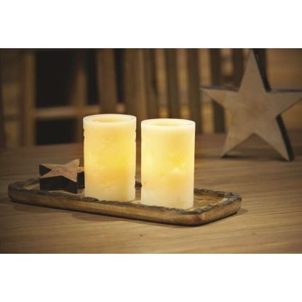 SET 2x LED kerstversiering 2xLED/2x2AA + afstandsbediening