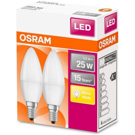 SET 2x LED Lamp B25 E14/3,2W/230V 2700K - Osram