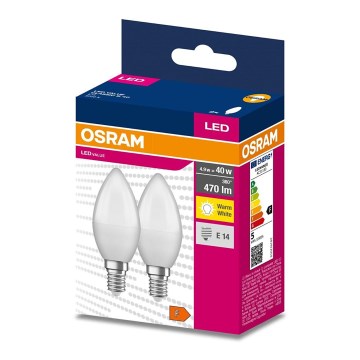 SET 2x LED Lamp B35 E14/4,9W/230V 3000K - Osram