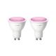 SET 2x LED Lamp dimbaar Philips HUE WHITE AND COLOR AMBIANCE GU10/4,3W/230V