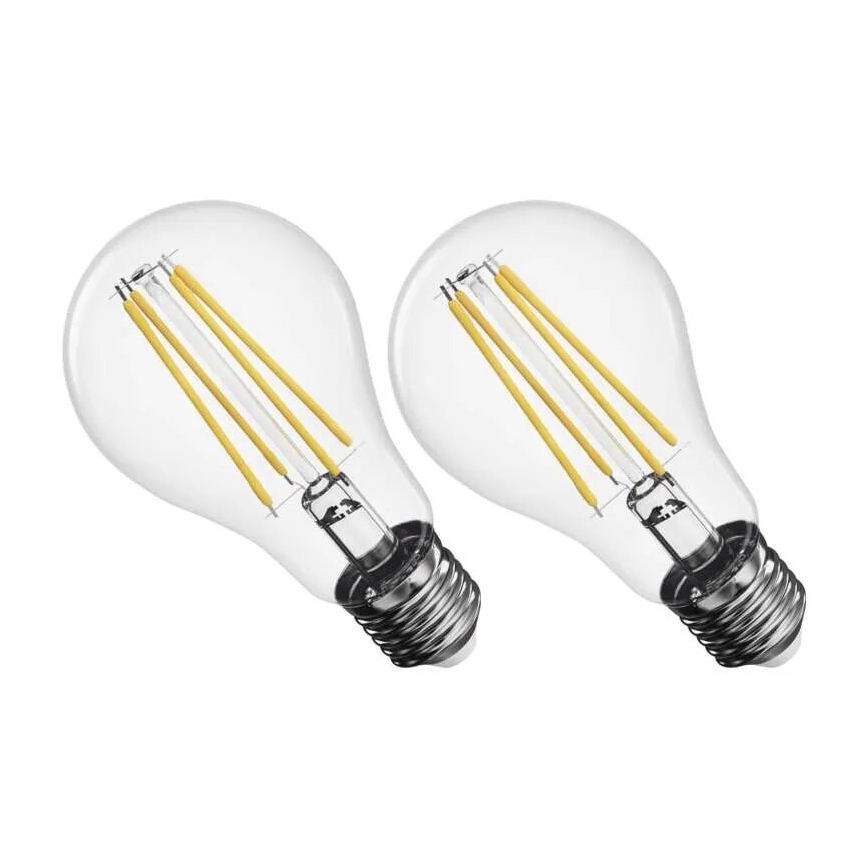 SET 2x LED Lamp FILAMENT A60 E27/5,9W/230V 2700K