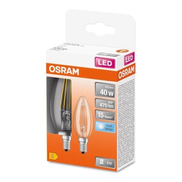 SET 2x LED Lamp FILAMENT B35 E14/4W/230V 4000K - Osram