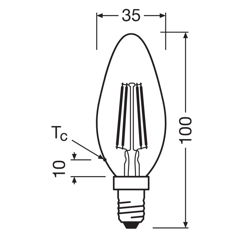 SET 2x LED Lamp FILAMENT B35 E14/4W/230V 4000K - Osram