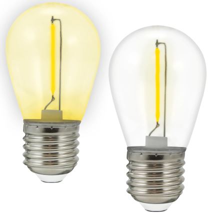 SET 2x LED Lamp PARTY E27/0,3W/36V geel
