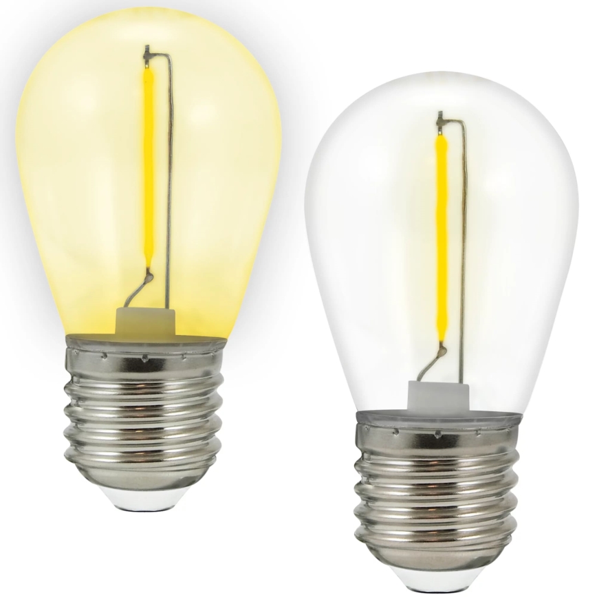 SET 2x LED Lamp PARTY E27/0,3W/36V geel