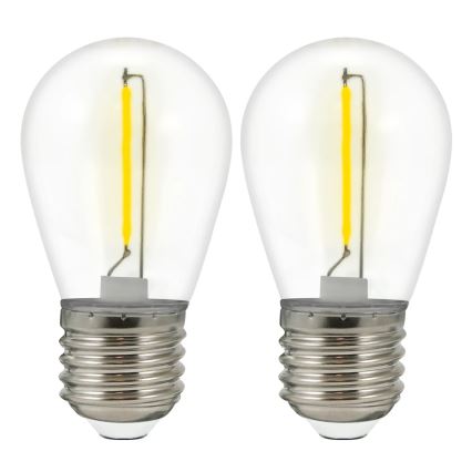 SET 2x LED Lamp PARTY E27/0,3W/36V geel