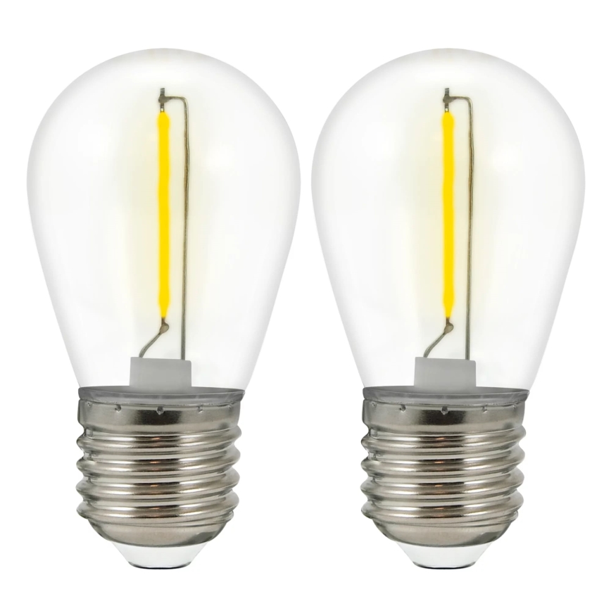 SET 2x LED Lamp PARTY E27/0,3W/36V geel