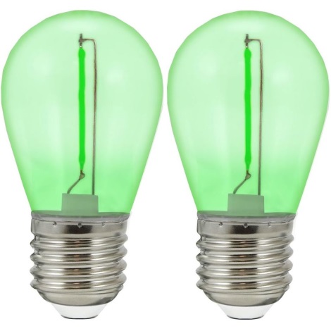 SET 2x LED Lamp PARTY E27/0,3W/36V groen