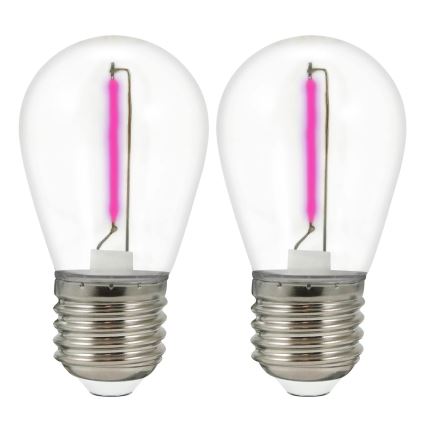 SET 2x LED Lamp PARTY E27/0,3W/36V paars
