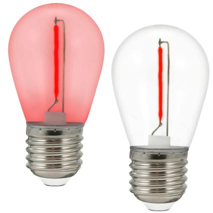 SET 2x LED Lamp PARTY E27/0,3W/36V rood
