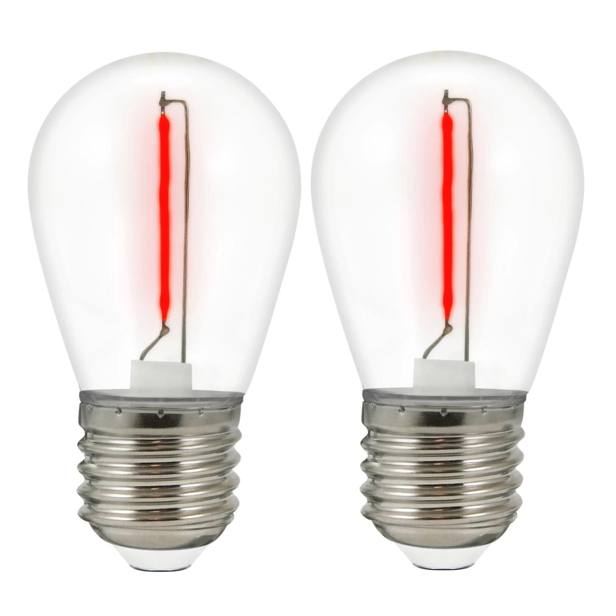 SET 2x LED Lamp PARTY E27/0,3W/36V rood